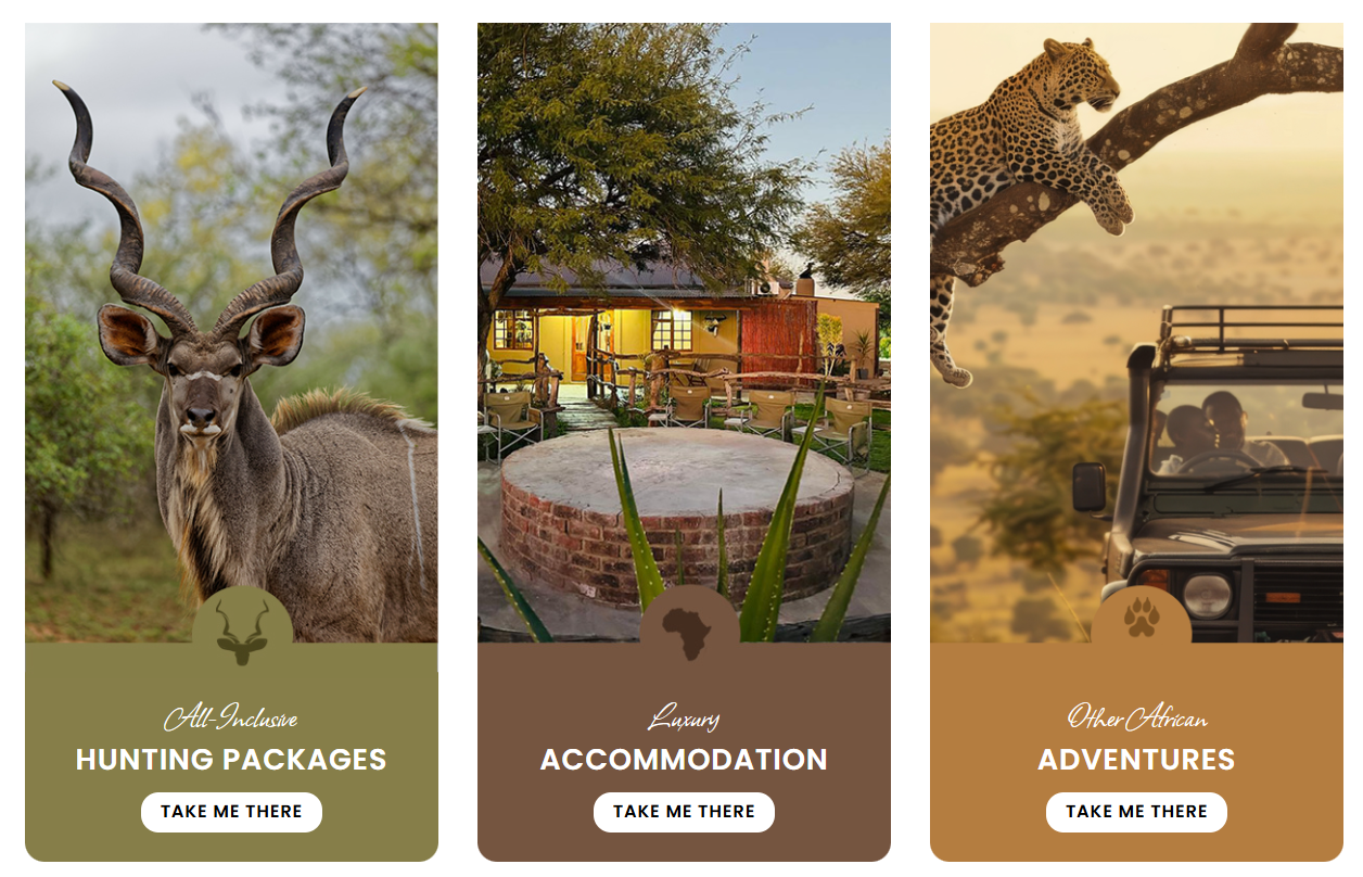African Hope Hunting Safaris website design by Blaze Media South Africa